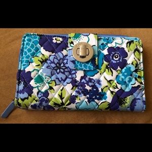 Vera Bradley Blueberry Blooms Turn lock Wallet